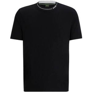 Regular-fit T-shirt van katoenen jersey met logodetail op de kraag