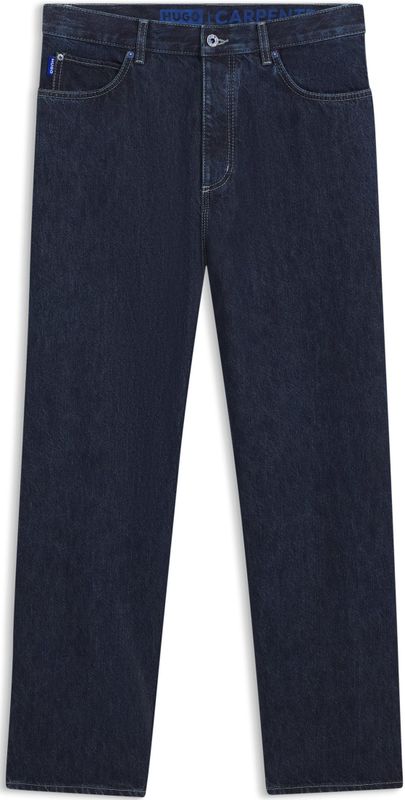 Baggy-fit jeans van donkerblauw denim