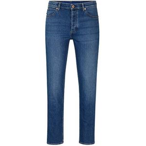 Tapered-fit jeans van middenblauw stretchdenim