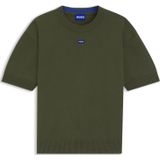 HUGO - Gebreide Trui - Katoen/Polyacryl - Relaxte Pasvorm - Korte Mouwen