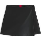 Hugo - Wrap Mini Rok Shorts - Zwart - Dames - Leer