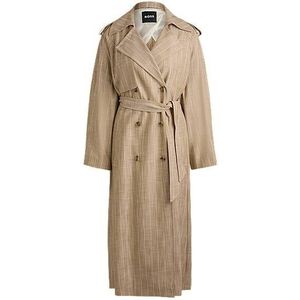 Double-breasted trenchcoat met krijtstrepen