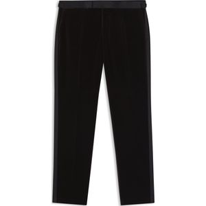 Slim-fit smokingpantalon van katoenen fluweel
