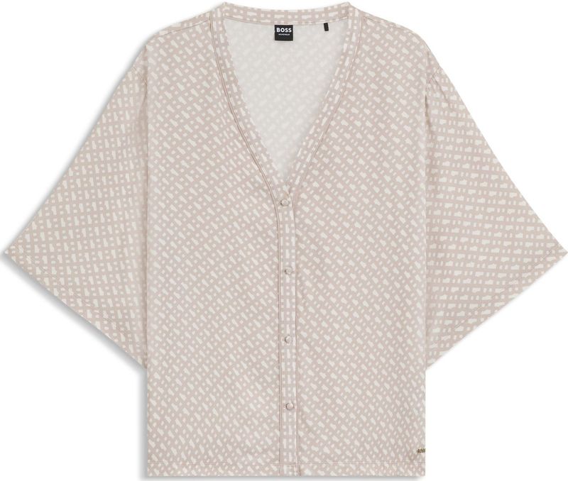 BOSS - Pyjamashirt - Zacht Materiaal - All-over Monogramprint