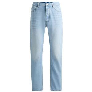 Regular-fit jeans van denim van zuivere katoen