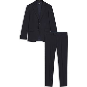 Slim-fit pak van scheerwol met strepen