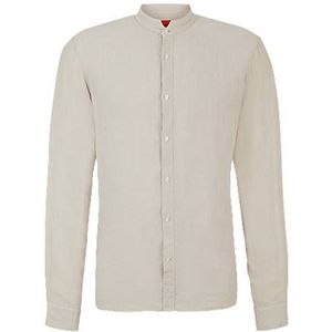 Slim-fit linnen overhemd met opstaande kraag