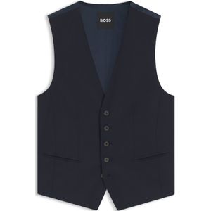 BOSS - Gilet - Gemêleerd - Wolmix met Stretch