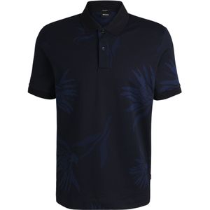 Polo van gemerceriseerde katoen met bloemenjacquard
