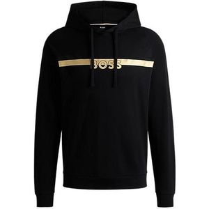 Regular-fit hoodie van katoenen badstof met logo in folieprint