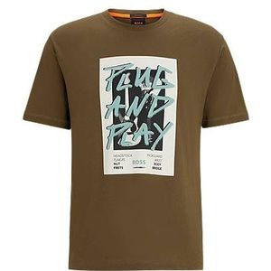 Regular-fit T-shirt van katoen met grafische seizoensprint