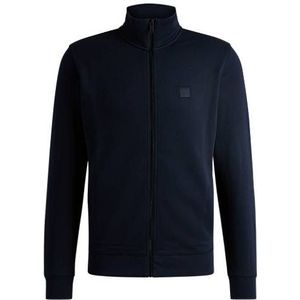 Jack van katoenen sweatstof met rits en logopatch
