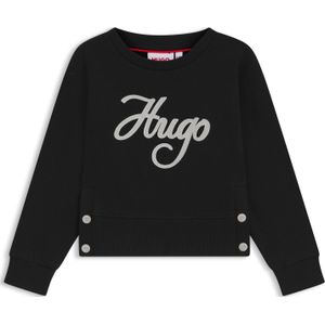 Kindersweater van een fleece van katoenmix met tweedelig logo