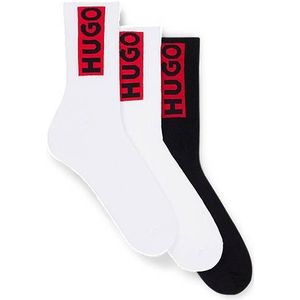 Set van drie paar korte sokken met rode logolabels