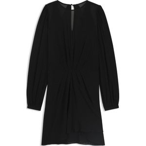 Jurk met stippen en gedrapeerde details