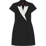 HUGO - Kazuna - Blousejurk - Zwart / Wit