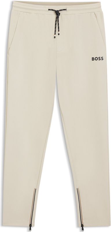 Trainingsbroek van stretchgabardine met ritsen aan de zomen