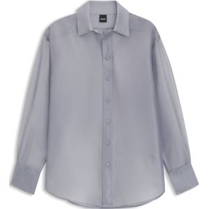 Blouse van zijden organza met lange mouwen