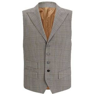 Slim-fit gilet van geruite scheerwol