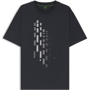 T-shirt van stretchkatoen met geometrische print