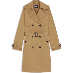 HUGO BOSS - Double-breasted Trenchcoat - Stretchmateriaal - Met Gesp