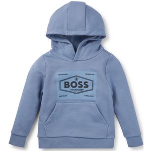 Fleece kinderhoodie van een katoenmix met logo