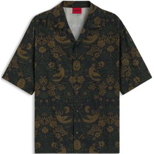 HUGO - Oversized-fit Overhemd - Katoenen Popeline - Met Print