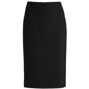 Slim-fit kokerrok van glinsterende bouclégarens