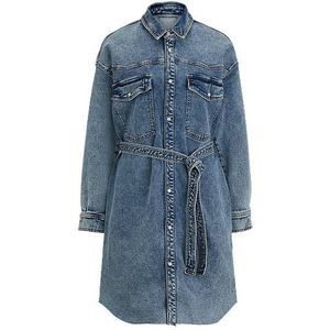 Oversized-fit overhemdjurk van blauw denim