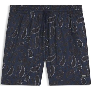Zwemshort met paisleyprint en rubberlogo