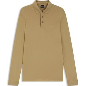 Polo met lange mouwen van interlocked katoen met logo