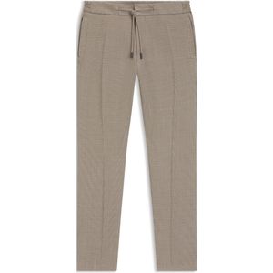 Slim-fit broek van wol en zijde met microdessin