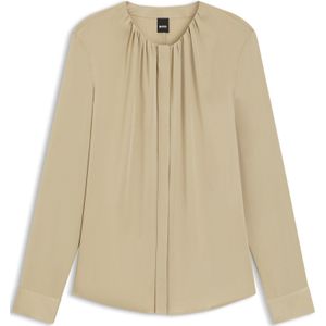 Kraagloze relaxed-fit blouse van stretchzijde