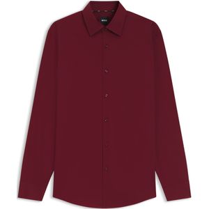 Slim-fit overhemd in gemakkelijk te strijken katoenen popeline met stretch