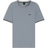 T-shirt - Dark Grey - Regular Fit - Korte Mouwen - Ribboord