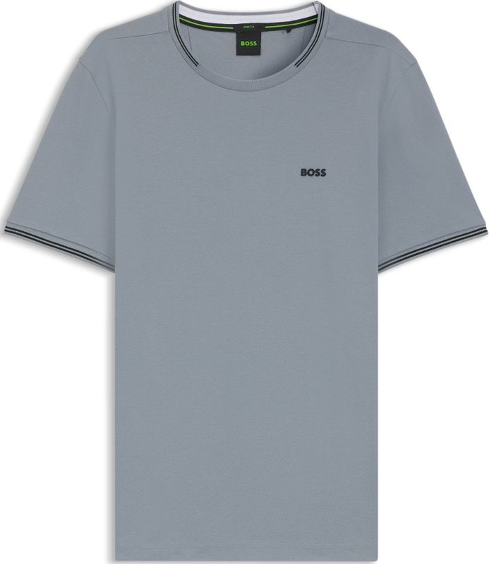 T-shirt - Dark Grey - Regular Fit - Korte Mouwen - Ribboord