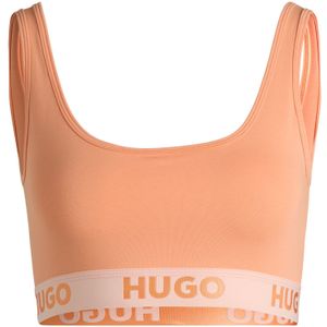 Bralette van stretchkatoen met logoband