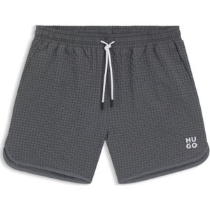 Zwemshort met wafelstructuur en tweedelig logostiksel