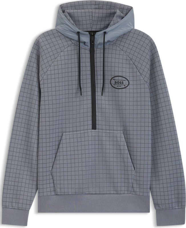 BOSSvoor mannen. 50543465 Sweatshirt met navy golfillustratie (L), Casual, Polyester, Marineblauw