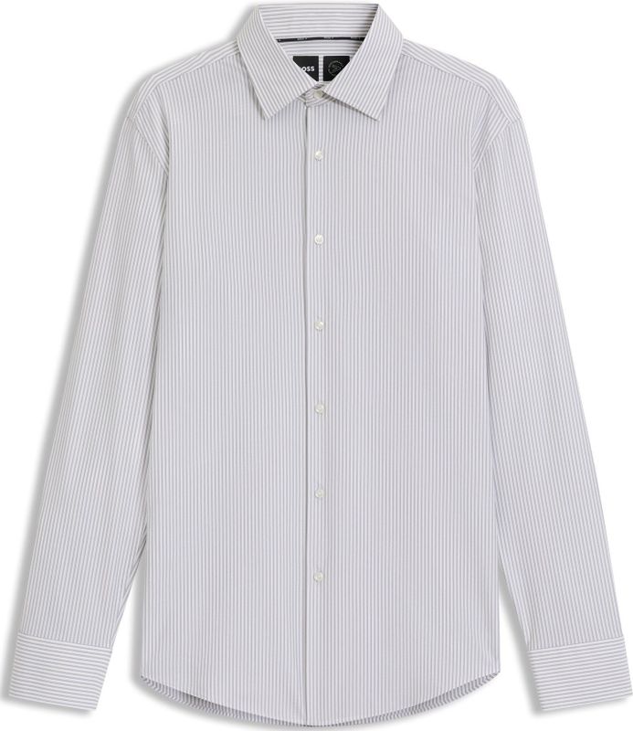 BOSS - Slim-fit Overhemd - Gestreept - Hoogwaardig Stretchmateriaal