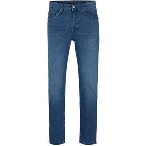 Tapered-fit jeans van blauw stretchdenim