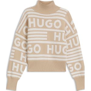 Oversized-fit trui met hoge hals en jacquardlogo