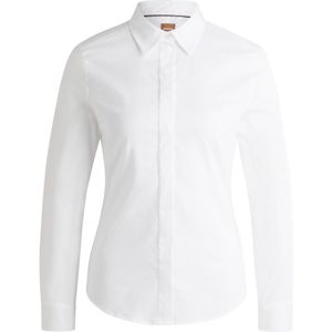 BOSS - Slim-fit Popeline Blouse - Katoenmix