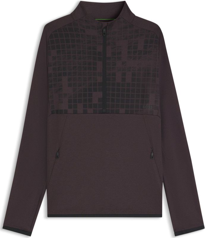 Sportief sweatshirt van sneldrogend materiaal met print en korte rits