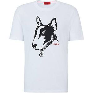 T-shirt van katoenen jersey met artwork van een hond