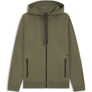 Regular-fit hoodie met rits en jacquardstrepen