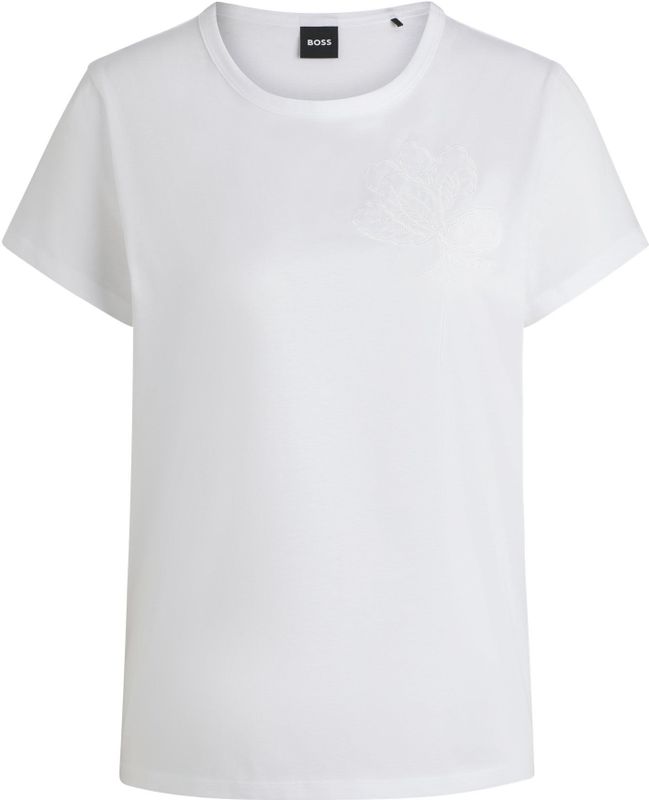 BOSS - T-shirt - Gemerceriseerd Katoen - Met Logomotief