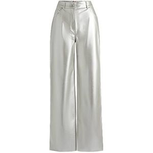 Relaxed-fit broek van metallic imitatieleer