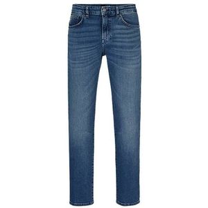 Regular-fit jeans van comfortabel middenblauw stretchdenim