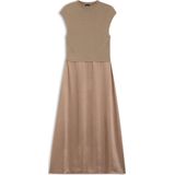 BOSS - Ferdolini - Gebreide Jurk - Effen - Midi - Met Satijnen Rok